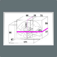 Dimensions of the Atlas brain posited into the stereotaxic space (ICL: intercommisural line, VAC: Vertical through the center of the anterior commisure)